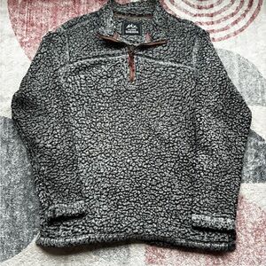 Alpine Sherpa Zip-Up Sweater in Charcoal